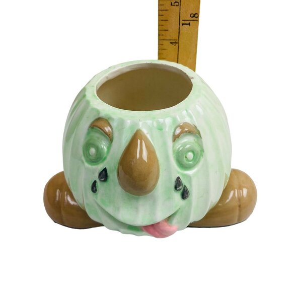 Vintage Ceramic Pumpkin Head Planter With Feet Whimsical Decor Cottagecore - Picture 5 of 6